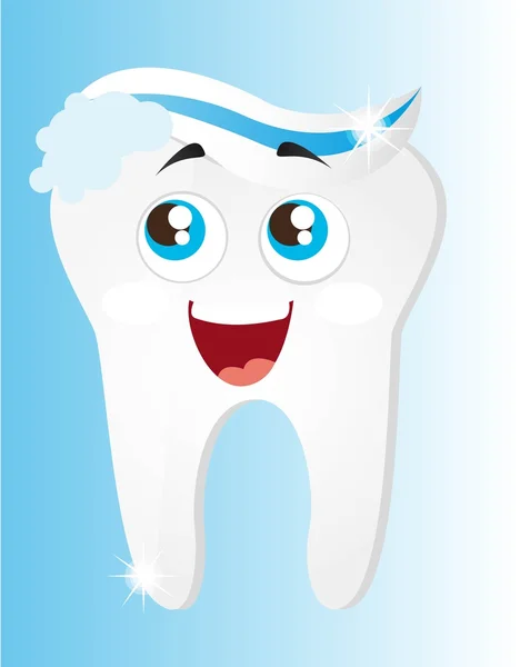 Zahn mit Zahnpasta — Stockvektor