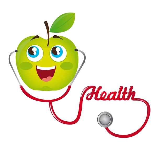 Apfel und Stethoskop — Stockvektor