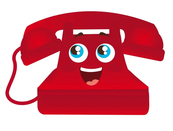 Rode telefoon cartoon — Stockvector
