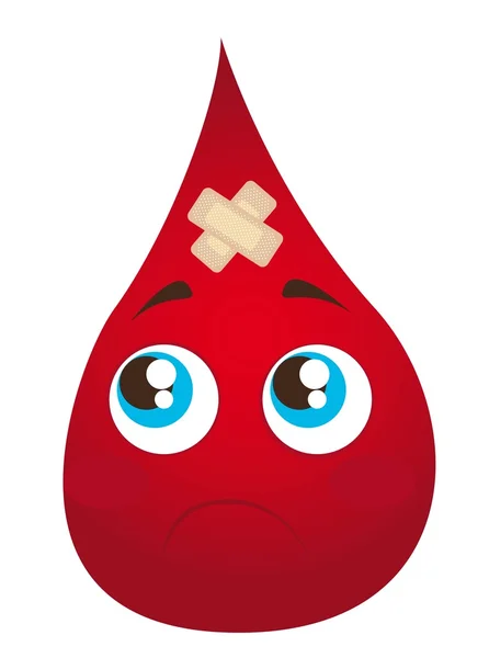 Sad blood drop — Stock Vector