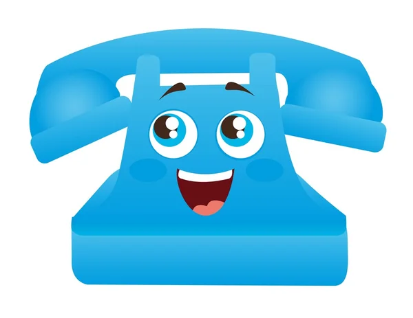 Blauwe telefoon cartoon — Stockvector