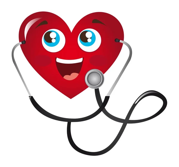 Heart with stethoscope — Stock Vector