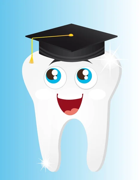 stock vector tooth graduate