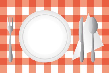 plate and cutlery clipart