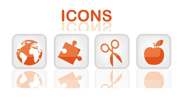 Оранжевые иконы — стоковый вектор
