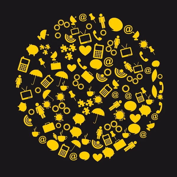 Žlutý kruh ikon — Stockový vektor