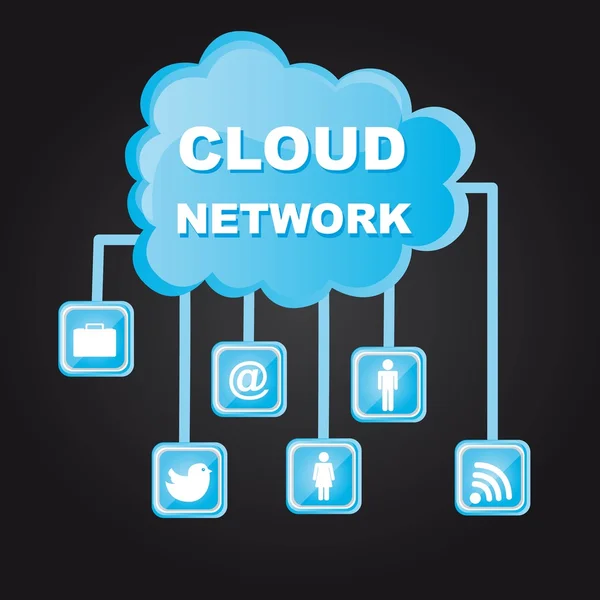 Cloud network — Stock Vector