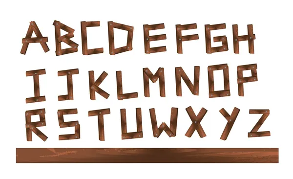 Lettres en bois — Image vectorielle