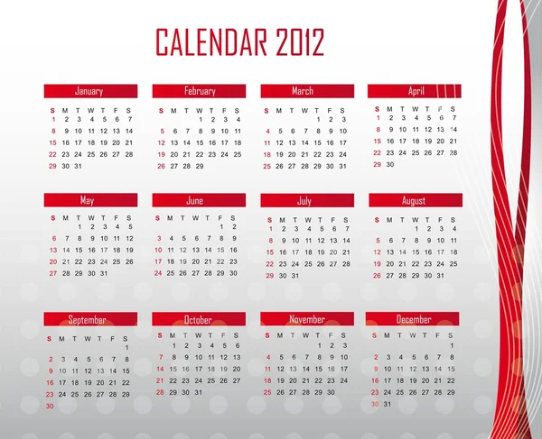Kalender 2012 — Stockvector