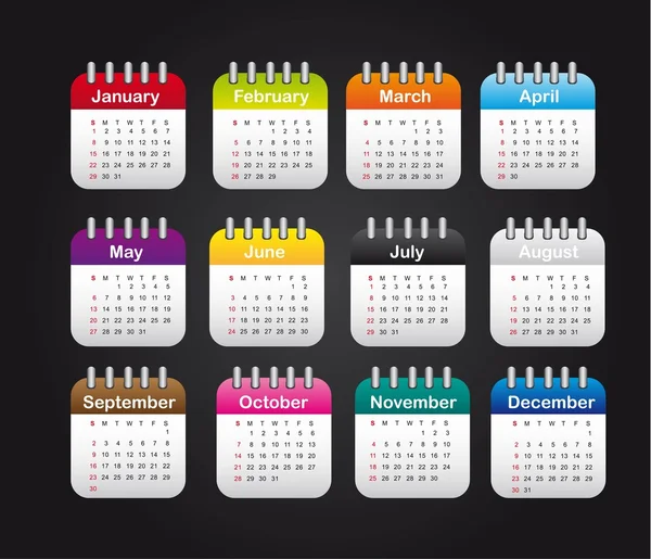 Календарь месяцев — стоковый вектор