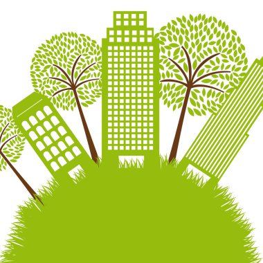 green buildings clipart