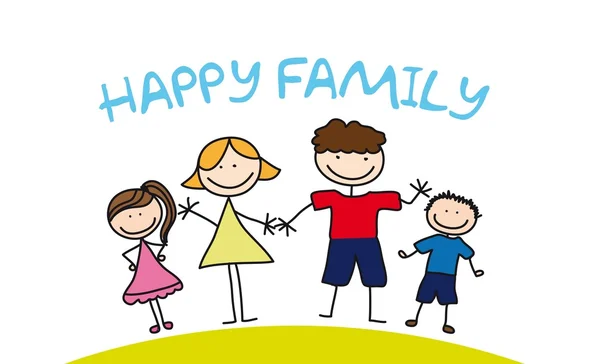 Lycklig familj — Stock vektor