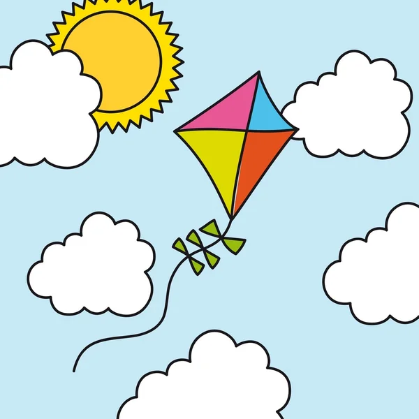 Kite drawing — Stock Vector