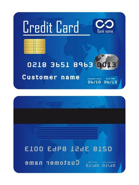 Blauwe creditcards — Stockvector