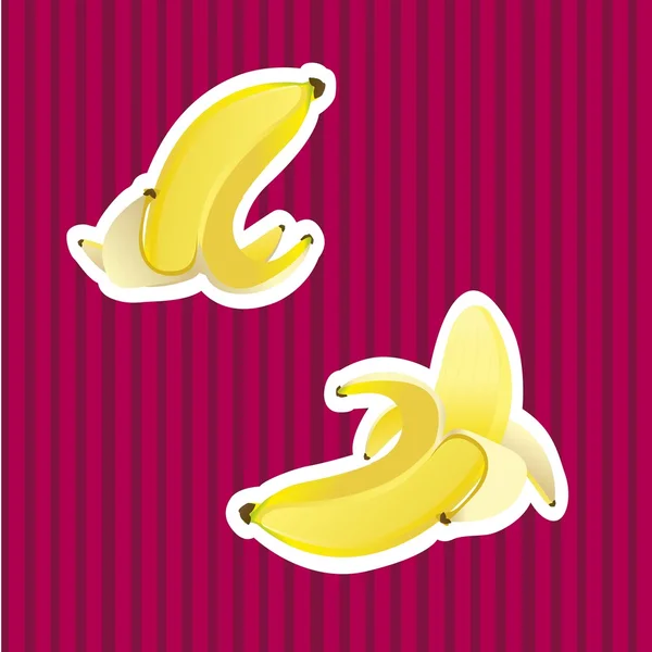Banan z białym obramowaniem — Wektor stockowy