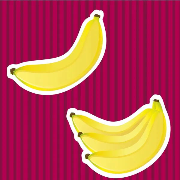 Banana with white border — Stock Vector