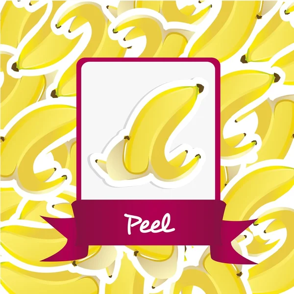 Etiqueta de cáscara de plátano — Vector de stock