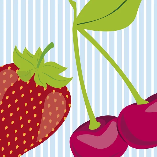 Φράουλα και κεράσι — Διανυσματικό Αρχείο