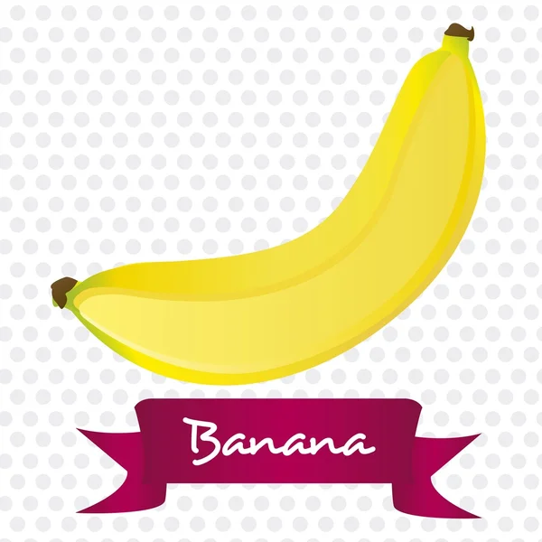 Banan isolert på hvit – stockvektor