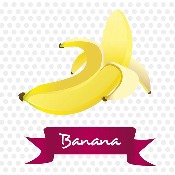 Peeled banana isolated on white — Stock Vector