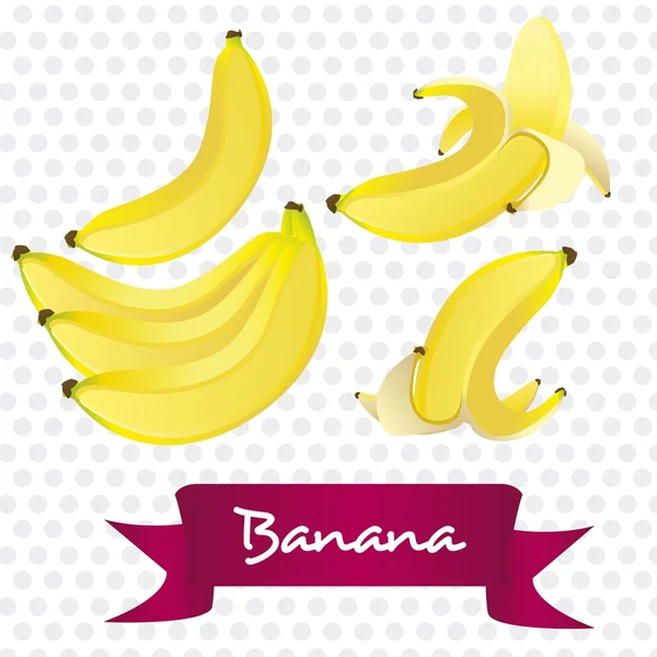 Conjunto de bananas — Vetor de Stock