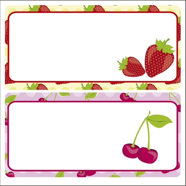 stock vector Card strawberries and cherries