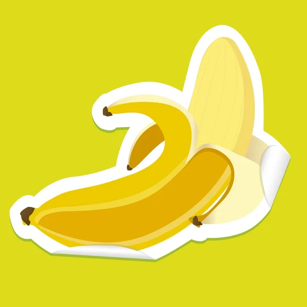 Peeled banana sticker — Stock Vector