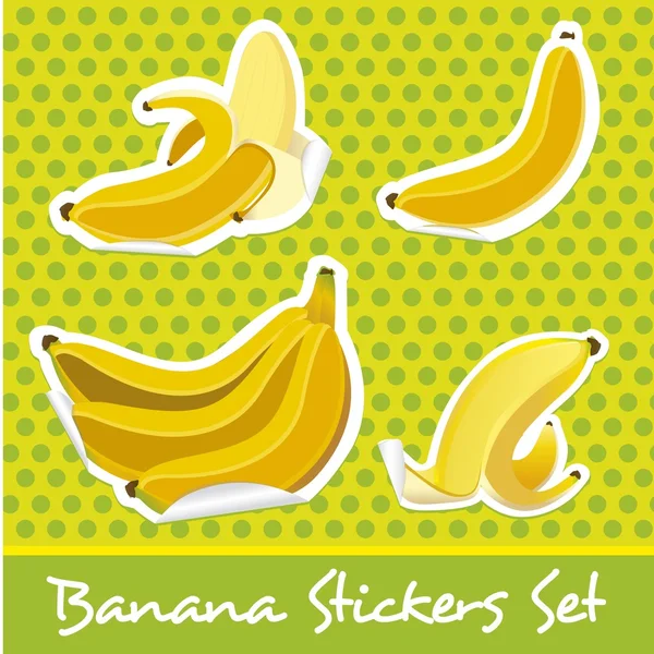 Conjunto de adesivo de banana —  Vetores de Stock