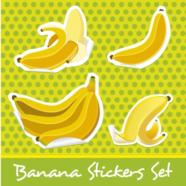 stock vector banana sticker set