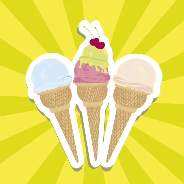 Ice cream cone nálepka — Stockový vektor
