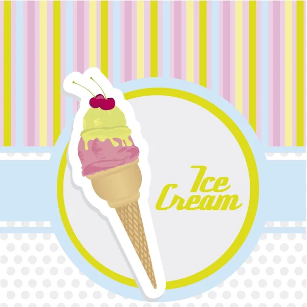 冰淇淋圆锥贴纸 — 图库矢量图片