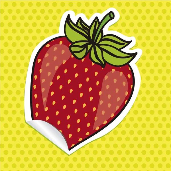 Autocollant fraise — Image vectorielle