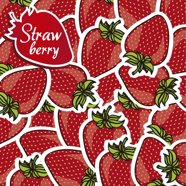 Strawberries with white border — Stock Vector