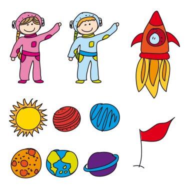 astronauts drawing clipart