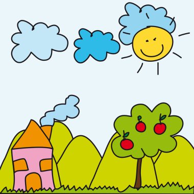 landscape drawing clipart