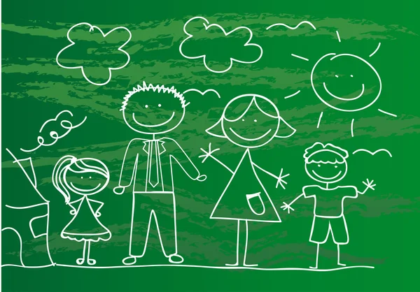 Happy dessin de famille — Image vectorielle
