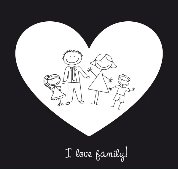 I love family — Stock Vector