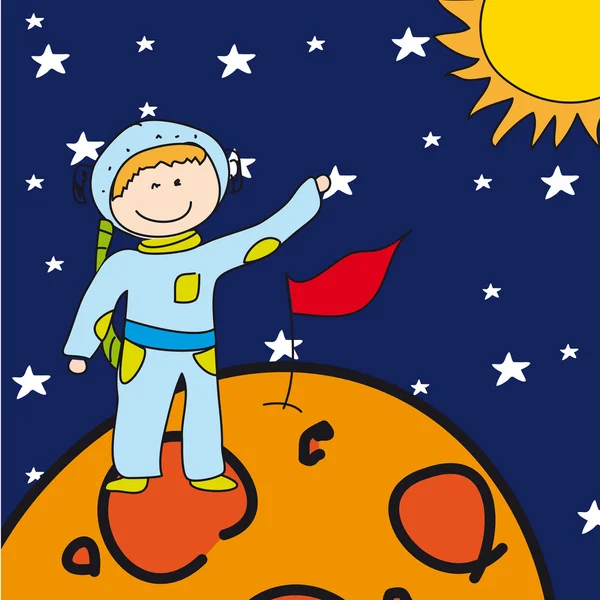 Mignon astronaute — Image vectorielle
