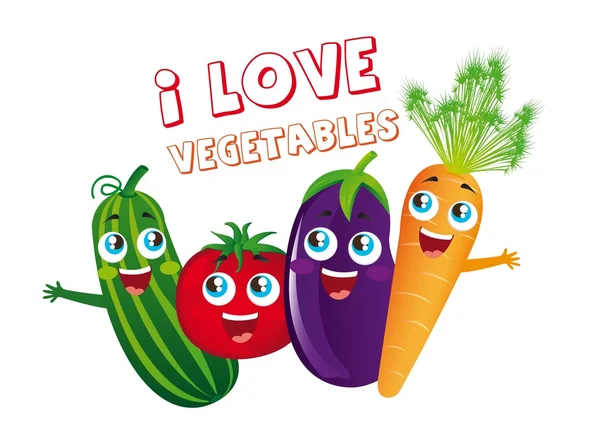Zelenina karikatury — Stockový vektor