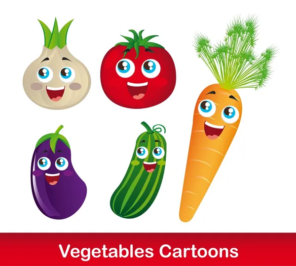 Vegetables cartoons — Stock Vector