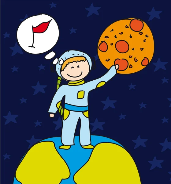 Boy astronaut — Stock Vector