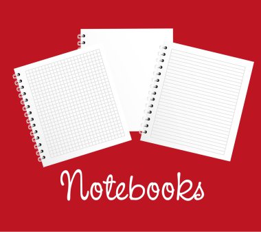 three different notebooks of rings clipart