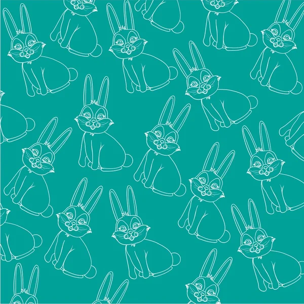 Pattern of silhouettes of rabbit — Stock Vector