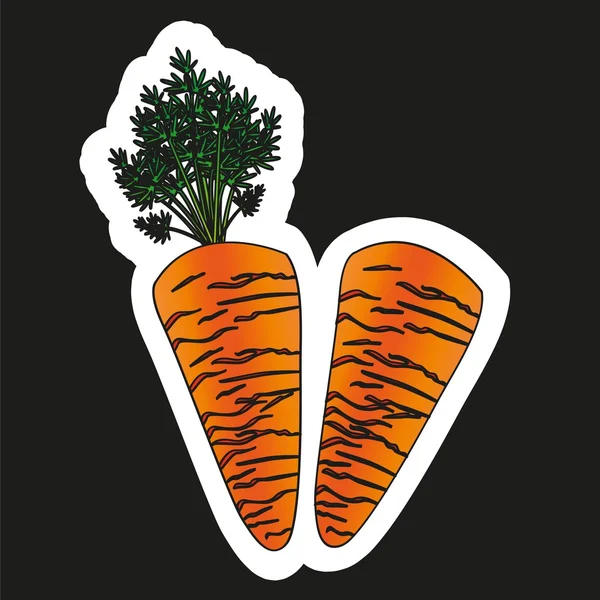 Наклейки с морковью — стоковый вектор
