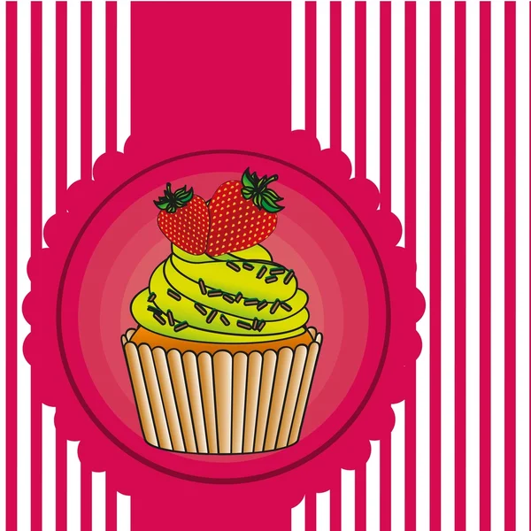 Etiqueta de cupcake — Vector de stock