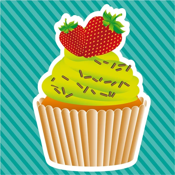 Autocollant cupcake — Image vectorielle