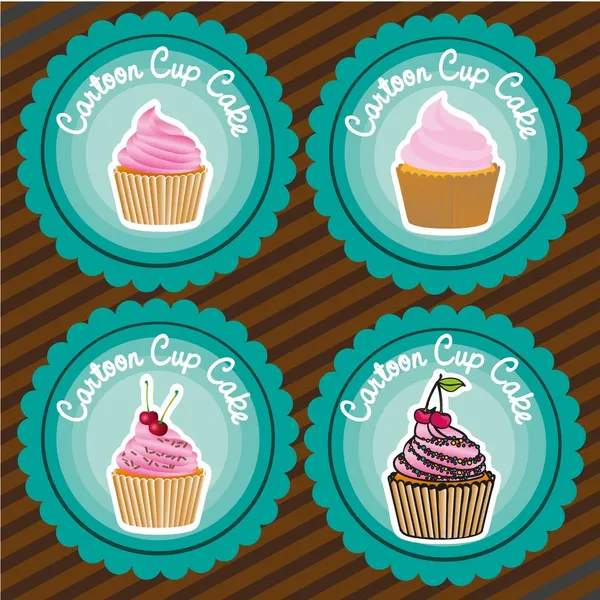 Set of labels of cupcakes — Stock Vector
