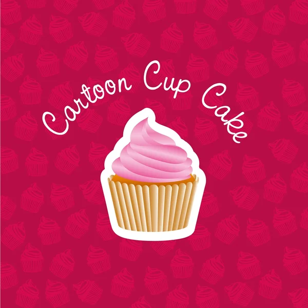 Basic cupcake sticker — Stock Vector