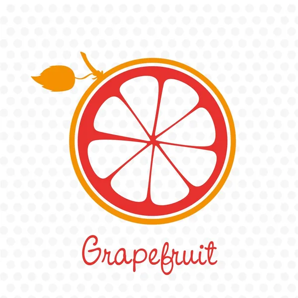 Sziluettjét egyszerűsített grapefruit — Stock Vector