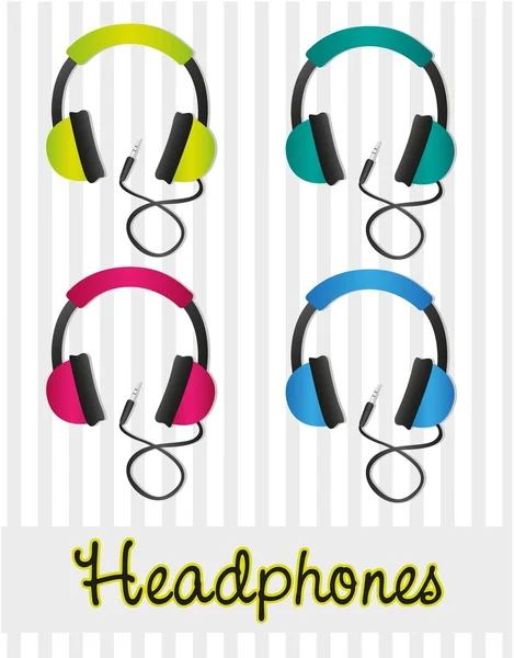 Conjunto de cores de fones de ouvido — Vetor de Stock